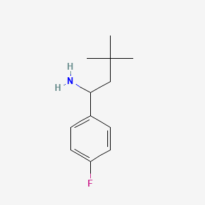 molecular formula C12H18FN B3198632 1-(4-Fluorophenyl)-3,3-dimethylbutan-1-amine CAS No. 1016494-95-3