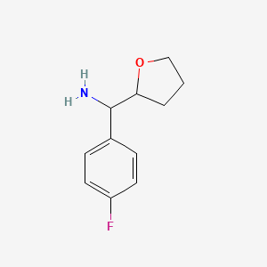 molecular formula C11H14FNO B3198641 (4-Fluorophenyl)(oxolan-2-yl)methanamine CAS No. 1016495-59-2