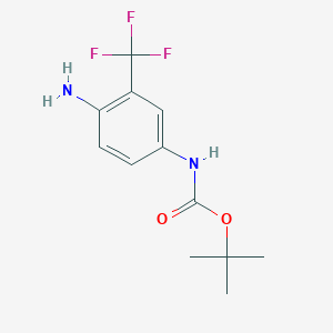 molecular formula C12H15F3N2O2 B3198676 tert-butyl N-[4-amino-3-(trifluoromethyl)phenyl]carbamate CAS No. 1016506-18-5