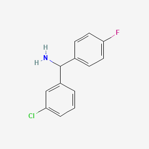 molecular formula C13H11ClFN B3198681 (3-Chlorophenyl)(4-fluorophenyl)methanamine CAS No. 1016506-75-4