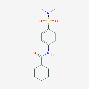 molecular formula C15H22N2O3S B319869 N-{4-[(dimethylamino)sulfonyl]phenyl}cyclohexanecarboxamide 