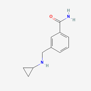 molecular formula C11H14N2O B3198725 3-[(Cyclopropylamino)methyl]benzamide CAS No. 1016509-30-0