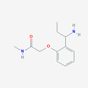 molecular formula C12H18N2O2 B3198765 2-[2-(1-aminopropyl)phenoxy]-N-methylacetamide CAS No. 1016521-84-8