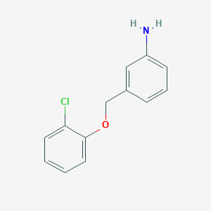 molecular formula C13H12ClNO B3198809 3-((2-Chlorophenoxy)methyl)aniline CAS No. 1016533-99-5