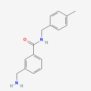 molecular formula C16H18N2O B3198830 3-(aminomethyl)-N-[(4-methylphenyl)methyl]benzamide CAS No. 1016678-14-0