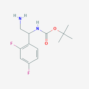 molecular formula C13H18F2N2O2 B3198841 叔丁基N-[2-氨基-1-(2,4-二氟苯基)乙基]氨基甲酸酯 CAS No. 1016680-39-9