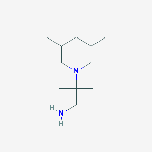 molecular formula C11H24N2 B3198851 2-(3,5-二甲基哌啶-1-基)-2-甲基丙烷-1-胺 CAS No. 1016686-67-1