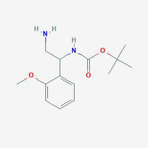 molecular formula C14H22N2O3 B3198882 tert-butyl N-[2-amino-1-(2-methoxyphenyl)ethyl]carbamate CAS No. 1016696-47-1