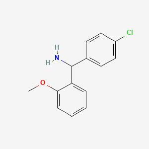 molecular formula C14H14ClNO B3198889 (4-Chlorophenyl)(2-methoxyphenyl)methanamine CAS No. 1016696-64-2