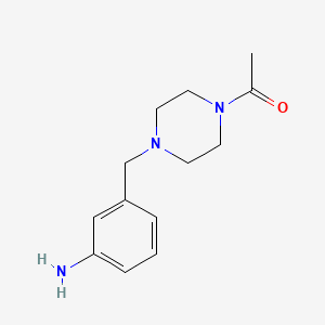 molecular formula C13H19N3O B3198890 1-{4-[(3-Aminophenyl)methyl]piperazin-1-YL}ethan-1-one CAS No. 1016696-88-0