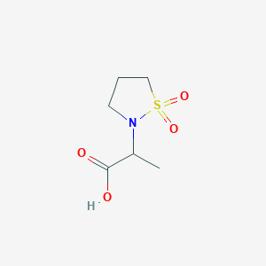 molecular formula C6H11NO4S B3198896 2-(1,1-Dioxo-1,2-thiazolidin-2-yl)propanoic acid CAS No. 1016696-99-3