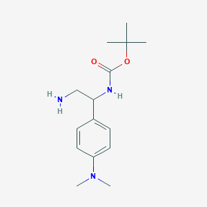 molecular formula C15H25N3O2 B3198898 叔丁基 N-{2-氨基-1-[4-(二甲氨基)苯基]乙基}氨基甲酸酯 CAS No. 1016697-48-5