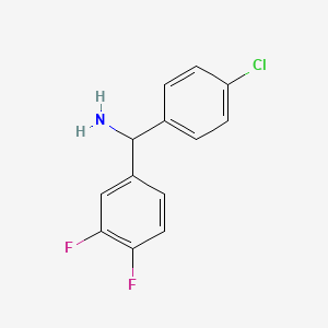 molecular formula C13H10ClF2N B3198903 (4-Chlorophenyl)(3,4-difluorophenyl)methanamine CAS No. 1016697-79-2