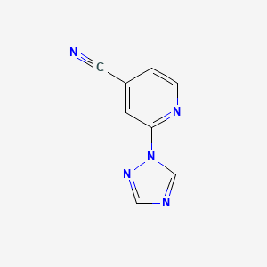 molecular formula C8H5N5 B3198905 2-(1H-1,2,4-triazol-1-yl)pyridine-4-carbonitrile CAS No. 1016700-35-8
