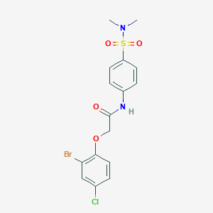 molecular formula C16H16BrClN2O4S B319891 2-(2-bromo-4-chlorophenoxy)-N-{4-[(dimethylamino)sulfonyl]phenyl}acetamide 