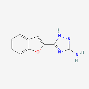 molecular formula C10H8N4O B3198912 5-(1-苯并呋喃-2-基)-4H-1,2,4-三唑-3-胺 CAS No. 1016701-37-3