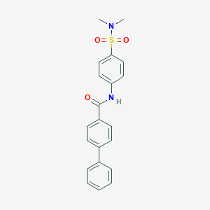 molecular formula C21H20N2O3S B319892 N-{4-[(dimethylamino)sulfonyl]phenyl}-4-biphenylcarboxamide 