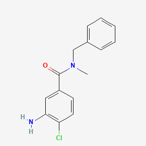 molecular formula C15H15ClN2O B3198920 3-amino-N-benzyl-4-chloro-N-methylbenzamide CAS No. 1016704-57-6