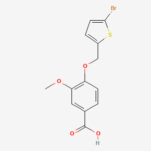 molecular formula C13H11BrO4S B3198930 4-[(5-溴噻吩-2-基)甲氧基]-3-甲氧基苯甲酸 CAS No. 1016705-48-8