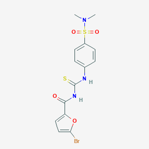 molecular formula C14H14BrN3O4S2 B319894 5-溴-N-[[4-(二甲基磺酰基)苯胺]-磺亚甲基]-2-呋喃甲酰胺 