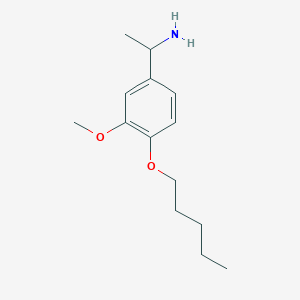molecular formula C14H23NO2 B3198943 1-[3-Methoxy-4-(pentyloxy)phenyl]ethan-1-amine CAS No. 1016710-62-5