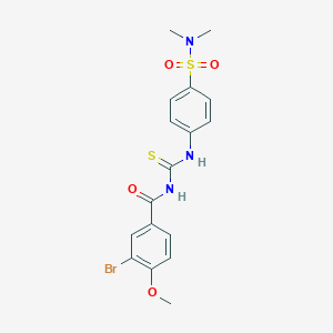molecular formula C17H18BrN3O4S2 B319895 3-bromo-N-[({4-[(dimethylamino)sulfonyl]phenyl}amino)carbonothioyl]-4-methoxybenzamide 