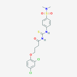 molecular formula C19H21Cl2N3O4S2 B319896 4-(2,4-dichlorophenoxy)-N-[({4-[(dimethylamino)sulfonyl]phenyl}amino)carbonothioyl]butanamide 