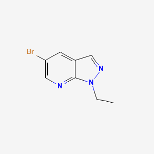 molecular formula C8H8BrN3 B3198962 5-bromo-1-ethyl-1H-pyrazolo[3,4-b]pyridine CAS No. 1016721-67-7