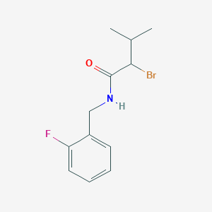 molecular formula C12H15BrFNO B3198993 2-bromo-N-[(2-fluorophenyl)methyl]-3-methylbutanamide CAS No. 1016726-55-8