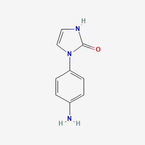 molecular formula C9H9N3O B3198998 1-(4-氨基苯基)-2,3-二氢-1H-咪唑-2-酮 CAS No. 1016728-19-0