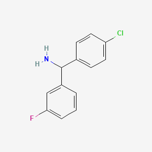 molecular formula C13H11ClFN B3199006 (4-Chlorophenyl)(3-fluorophenyl)methanamine CAS No. 1016729-28-4