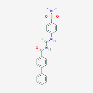 molecular formula C22H21N3O3S2 B319901 N-[({4-[(dimethylamino)sulfonyl]phenyl}amino)carbonothioyl]-4-biphenylcarboxamide 