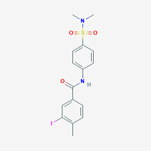 molecular formula C16H17IN2O3S B319903 N-{4-[(dimethylamino)sulfonyl]phenyl}-3-iodo-4-methylbenzamide 