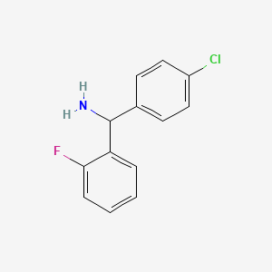 molecular formula C13H11ClFN B3199050 (4-Chlorophenyl)(2-fluorophenyl)methanamine CAS No. 1016748-07-4