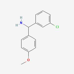 molecular formula C14H14ClNO B3199054 (3-Chlorophenyl)(4-methoxyphenyl)methanamine CAS No. 1016749-15-7