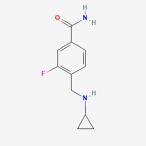molecular formula C11H13FN2O B3199061 4-[(环丙基氨基)甲基]-3-氟苯甲酰胺 CAS No. 1016750-17-6