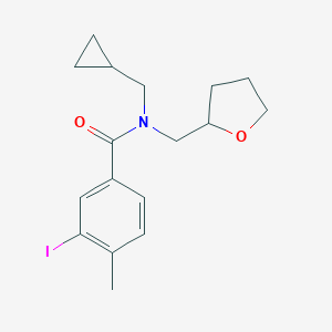 molecular formula C17H22INO2 B319908 N-(cyclopropylmethyl)-3-iodo-4-methyl-N-(tetrahydro-2-furanylmethyl)benzamide 