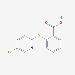 molecular formula C12H8BrNO2S B3199084 2-[(5-Bromopyridin-2-yl)sulfanyl]benzoic acid CAS No. 1016767-93-3