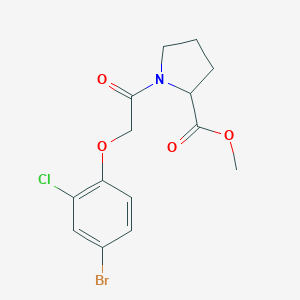 molecular formula C14H15BrClNO4 B319909 Methyl 1-[(4-bromo-2-chlorophenoxy)acetyl]-2-pyrrolidinecarboxylate 