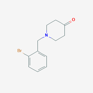 molecular formula C12H14BrNO B3199097 1-[(2-Bromophenyl)methyl]piperidin-4-one CAS No. 1016770-11-8