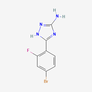 molecular formula C8H6BrFN4 B3199111 3-(4-bromo-2-fluorophenyl)-1H-1,2,4-triazol-5-amine CAS No. 1016771-38-2