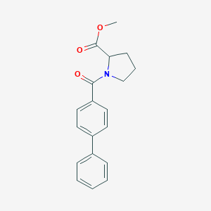 molecular formula C19H19NO3 B319913 Methyl 1-([1,1'-biphenyl]-4-ylcarbonyl)-2-pyrrolidinecarboxylate 