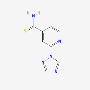 molecular formula C8H7N5S B3199149 2-(1H-1,2,4-triazol-1-yl)pyridine-4-carbothioamide CAS No. 1016776-89-8