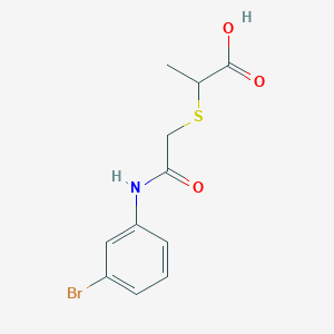 molecular formula C11H12BrNO3S B3199164 2-({[(3-Bromophenyl)carbamoyl]methyl}sulfanyl)propanoic acid CAS No. 1016786-75-6