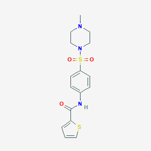 molecular formula C16H19N3O3S2 B319917 N-{4-[(4-methyl-1-piperazinyl)sulfonyl]phenyl}-2-thiophenecarboxamide 