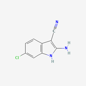 molecular formula C9H6ClN3 B3199177 2-amino-6-chloro-1H-indole-3-carbonitrile CAS No. 1016791-11-9