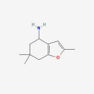 molecular formula C11H17NO B3199184 2,6,6-三甲基-4,5,6,7-四氢-1-苯并呋喃-4-胺 CAS No. 1016796-75-0
