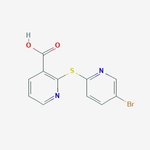 molecular formula C11H7BrN2O2S B3199192 2-[(5-Bromopyridin-2-yl)sulfanyl]pyridine-3-carboxylic acid CAS No. 1016799-66-8