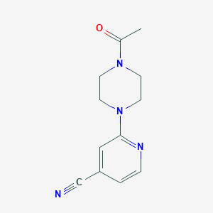 molecular formula C12H14N4O B3199208 2-(4-乙酰哌嗪-1-基)吡啶-4-腈 CAS No. 1016809-01-0