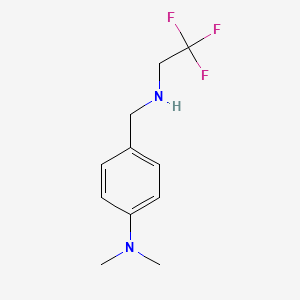 molecular formula C11H15F3N2 B3199223 N,N-dimethyl-4-{[(2,2,2-trifluoroethyl)amino]methyl}aniline CAS No. 1016811-90-7